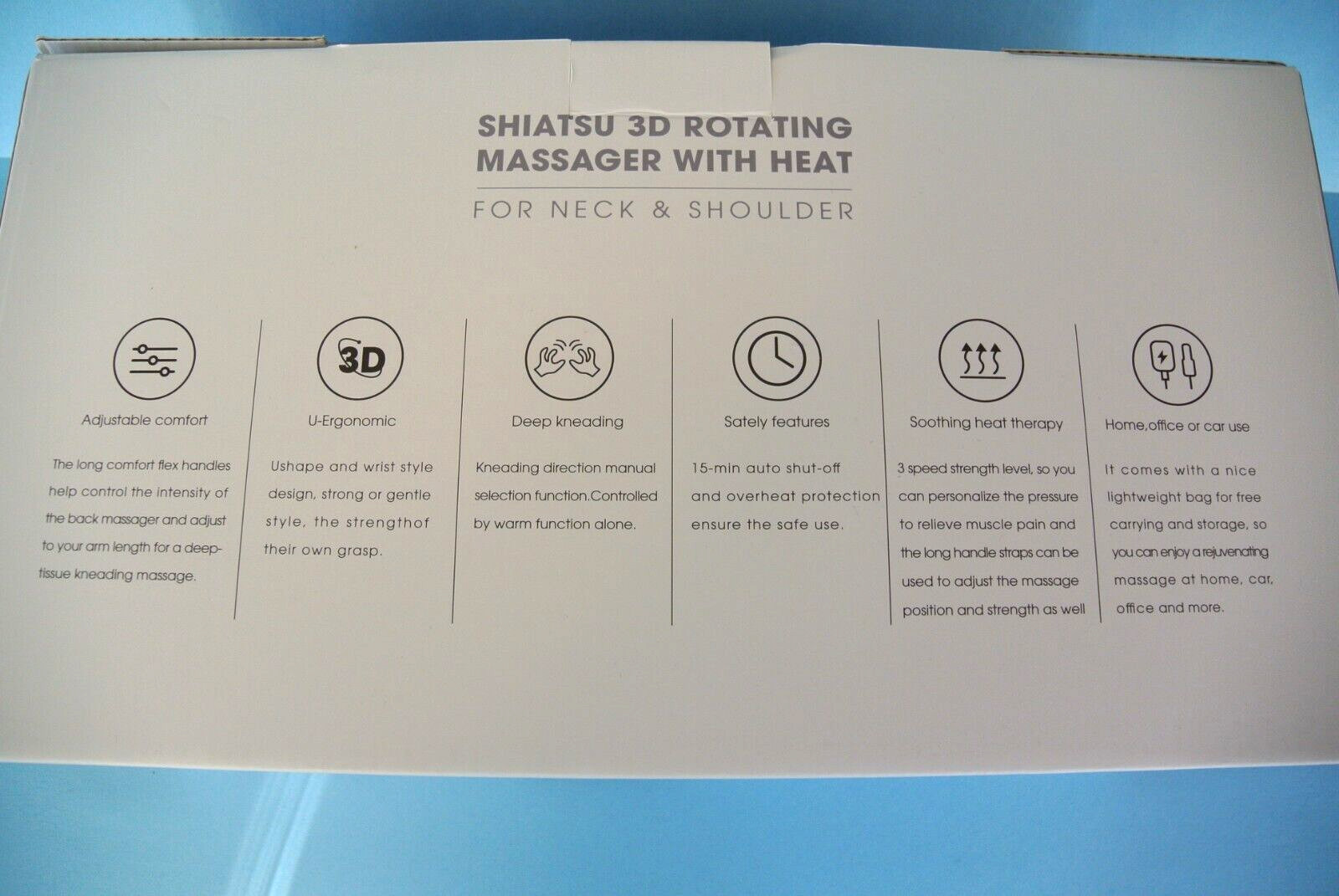COTSOCO Shiatsu Neck and Shoulder Massager w/ Heat Deep Tissue 3D Kneading ~ NEW