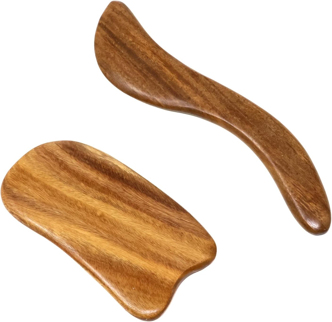 yueton 2PCS Sandalwood Scraping Board Wooden Gua Sha Board Gua Sha Facial Body M