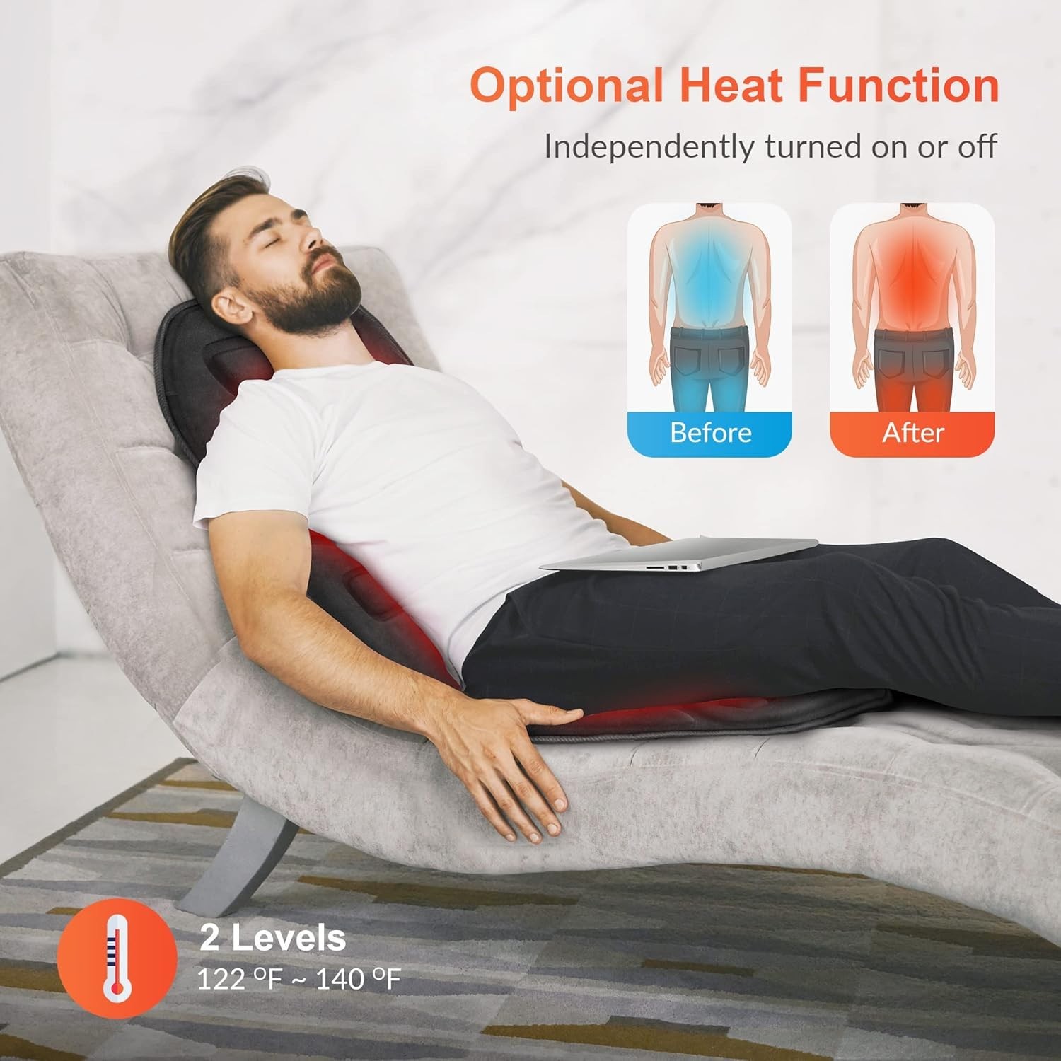 Gift-Ready App-Controlled Back Massager with Heat & 10 Motors for Pain Relief