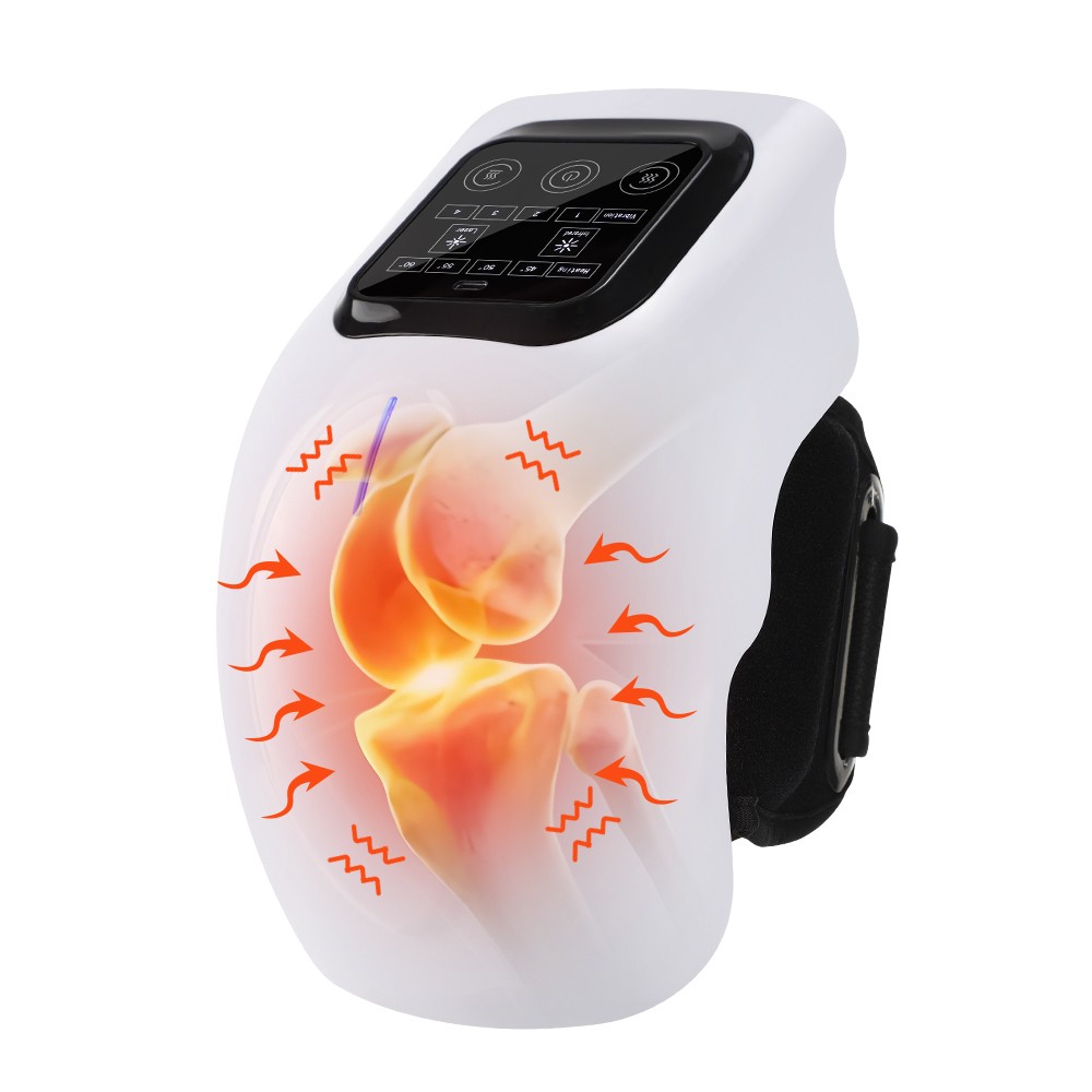 Cordless Knee Massager Heated Vibration Therapy Knee Massager W/ Touch Control