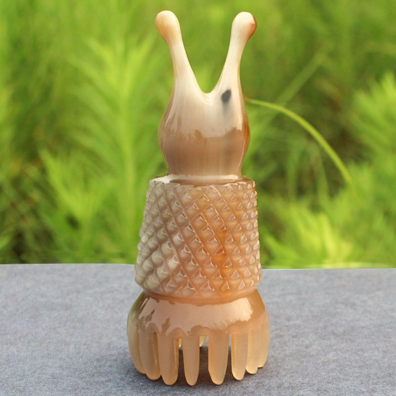 1pc 11cm Natural White Shampoo Massage Head Therapy Comb Massage Stick