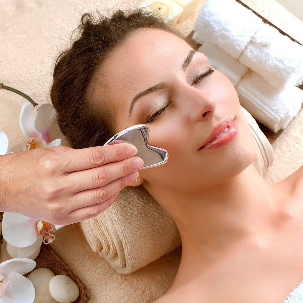 1pcs Stainless Steel Gua Sha Scraper Massager for Face Neck Body Guasha Massage