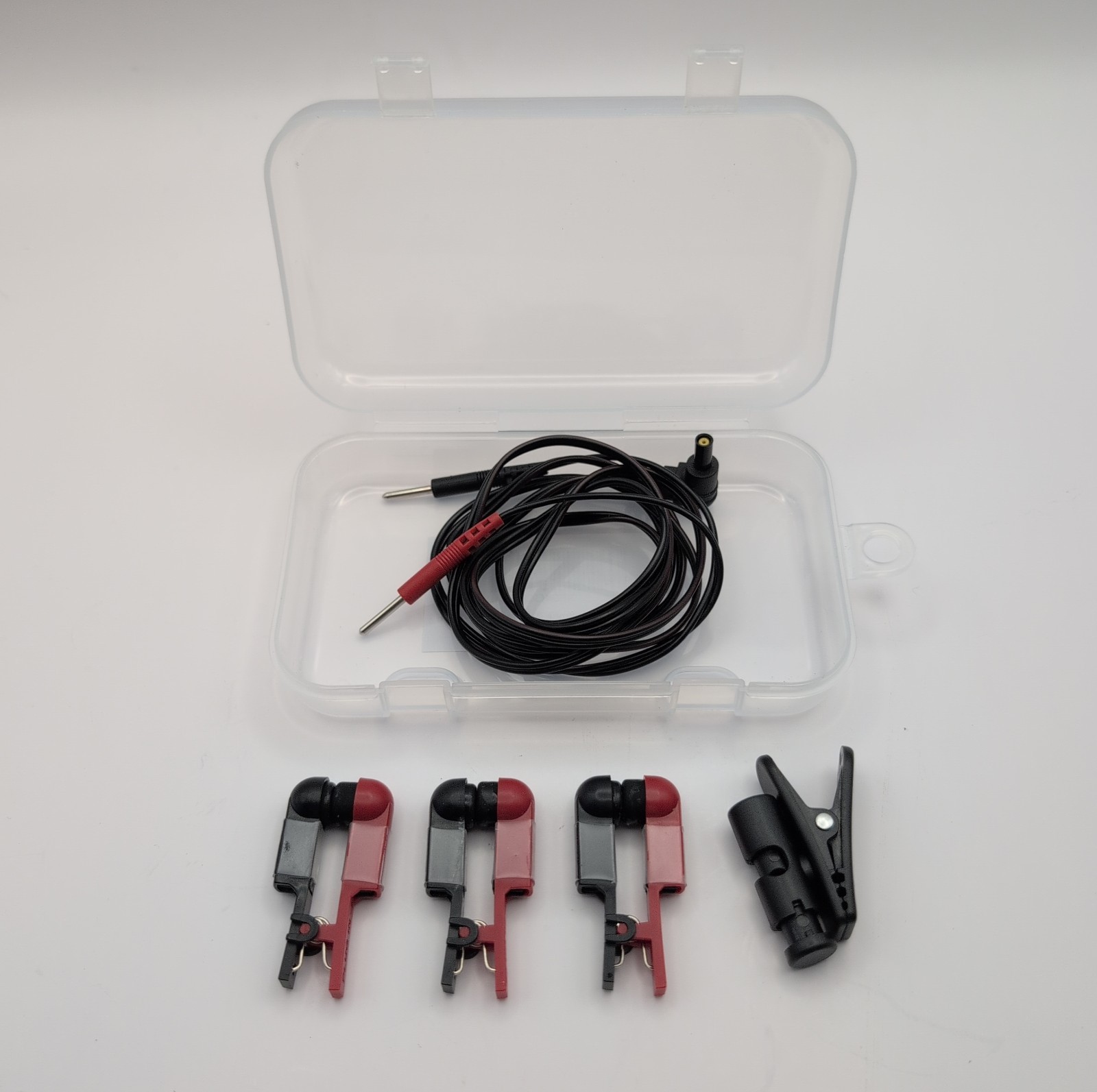 Three Ear Clip Electrodes Rubber Black Compatible for Tens 7000 & Standard Units