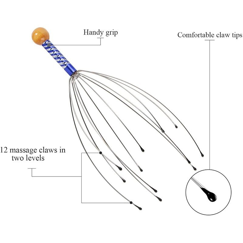 Octopus Head Massager Scratching Scalp Relaxation Relief Body Massager Scratcher