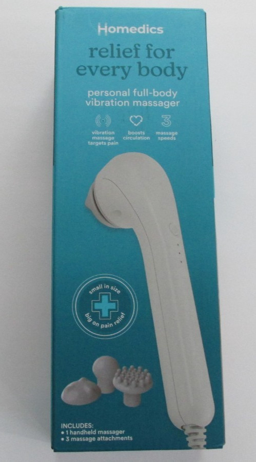 NEW Homedics Personal Full Body Vibration Massager 3 Speed 3 Attachments