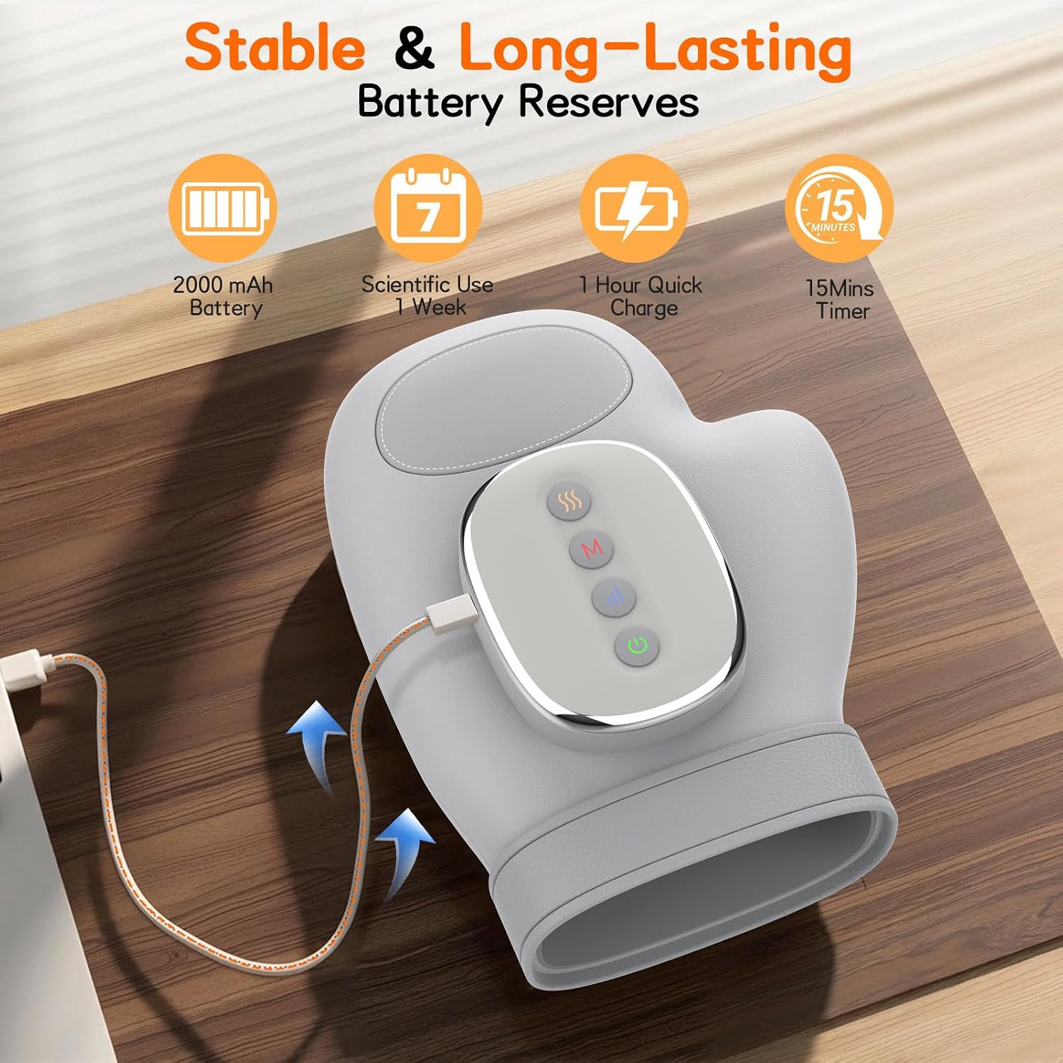 BossKiss Cordless Hand Massager with Heat and Compression – Upgraded Electric Ma