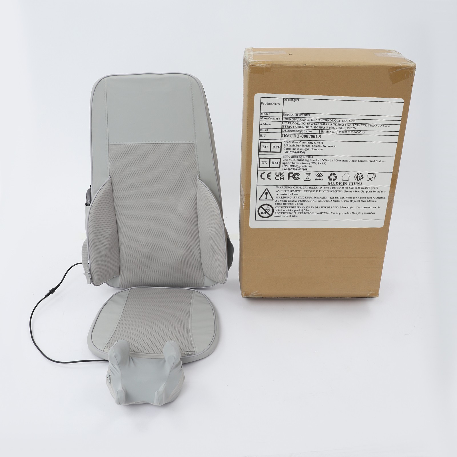 Neck and Back Massage Device w/ Heat Neck & Back Massager Back Massager forChair