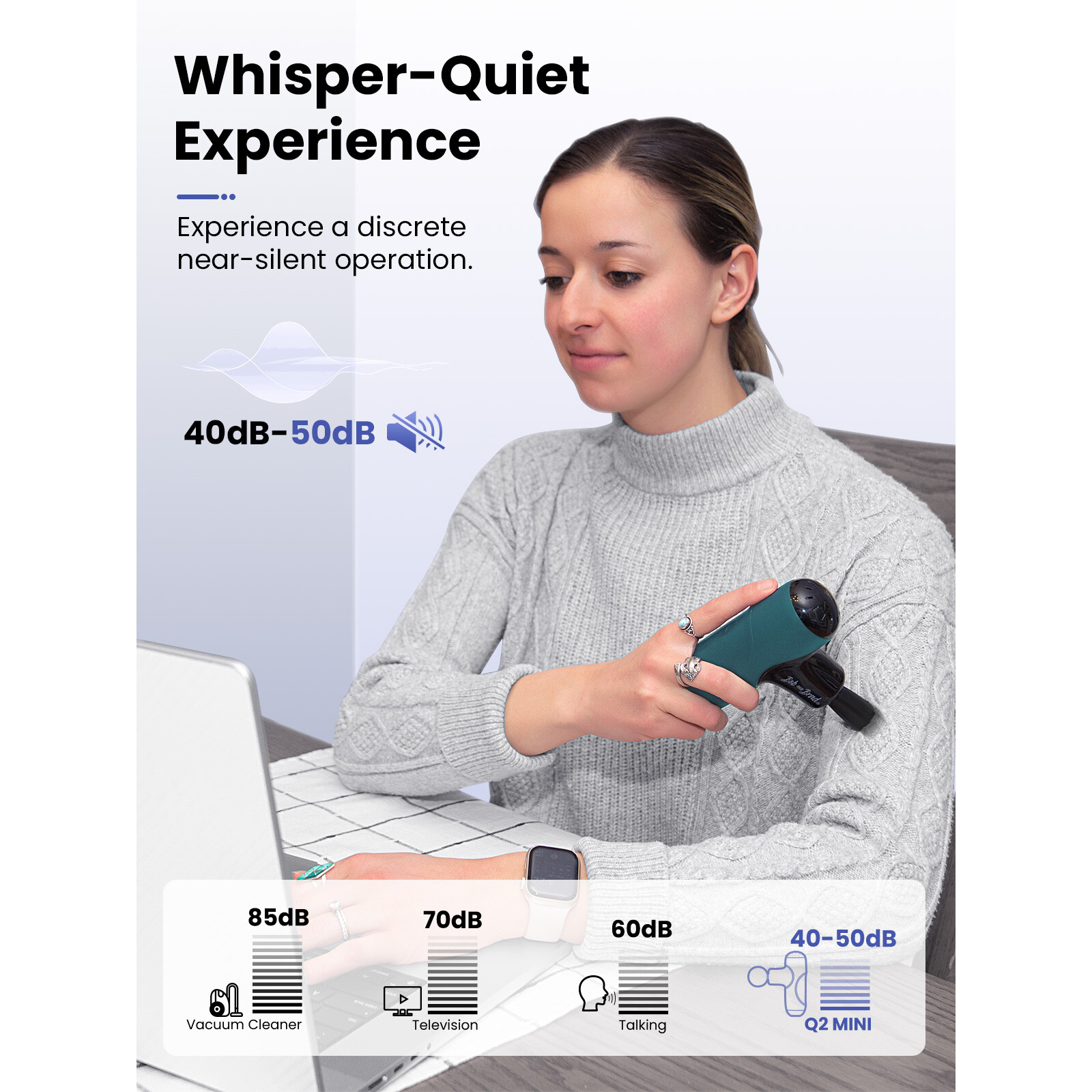 Q2 Mini Massage Gun Pocket-Sized Muscle Relax For Athletes Deep Tissue Back Neck