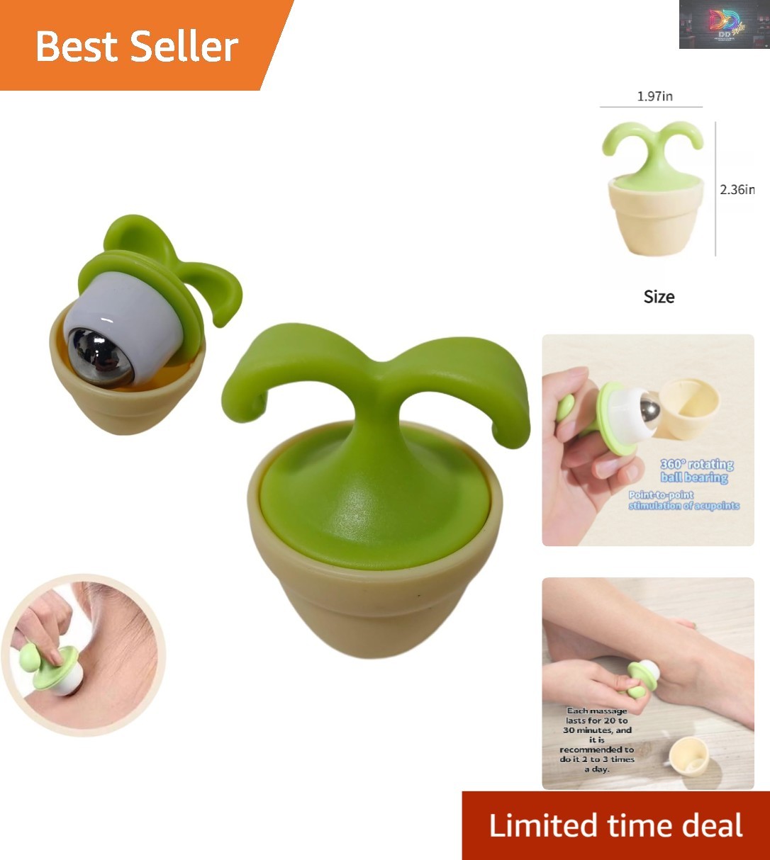 Eco-Friendly Plant-Shaped Massage Ball for Stress & Pain Relief