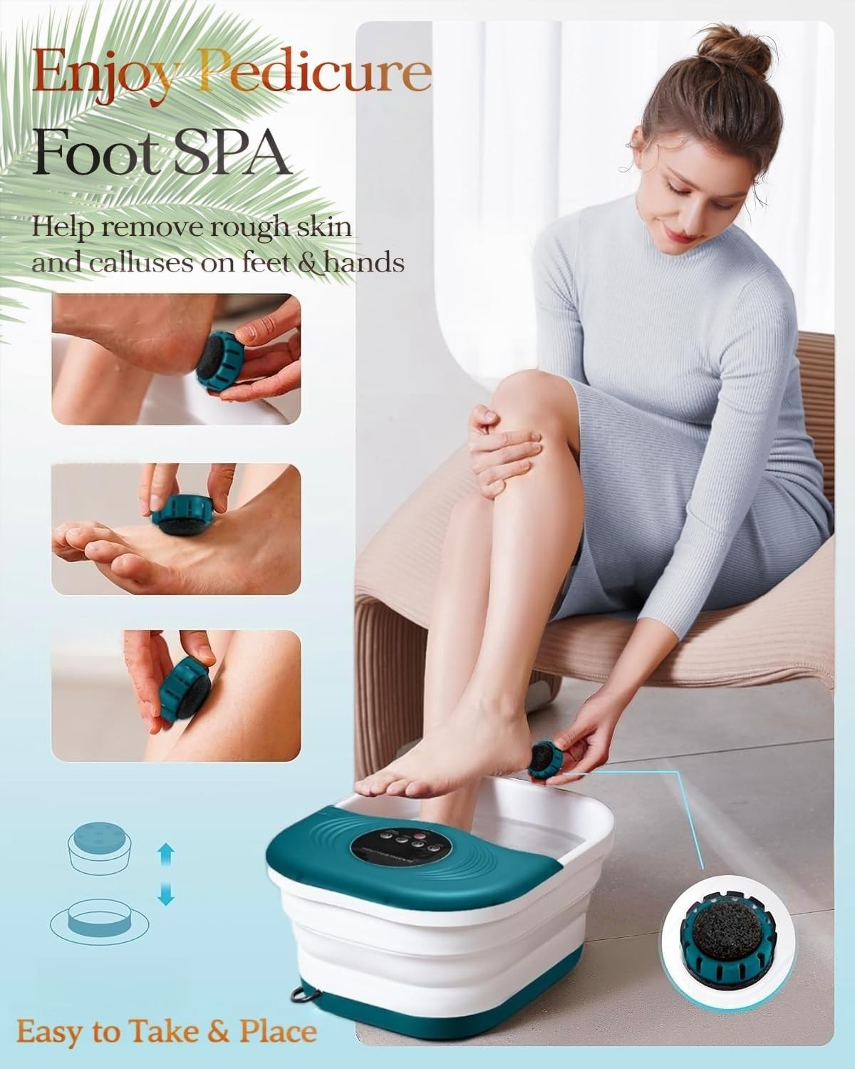 Mastercrafted Foot Spa Massager with 8 Rollers, Heat, Red Light – Ideal Gift