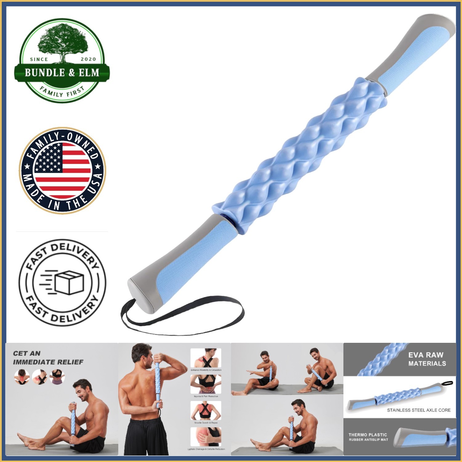 Hypoallergenic EVA Roller Stick for Deep Tissue Massage and Comfort Restoration