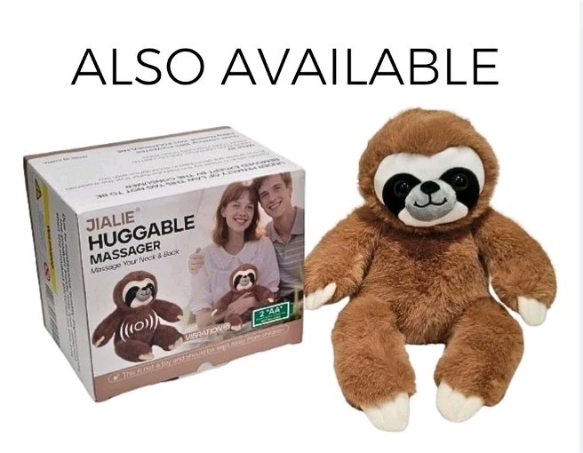 Plush Sloth Vibrating Neck Massager Pillow Wrap Soft Portable Muscle Relax Gift