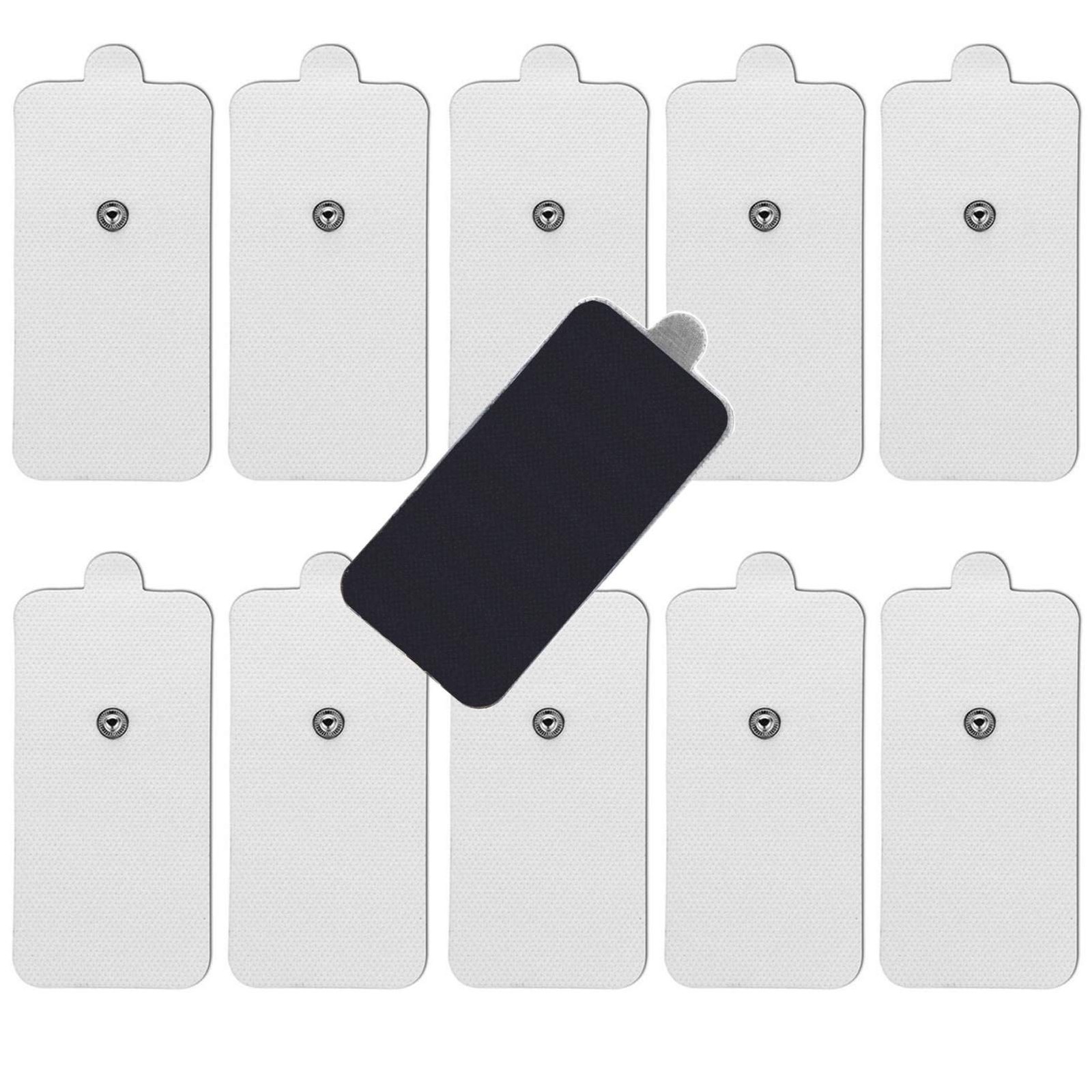 10Pack Large TENS Electrode Pads 3.5mm Snap Connectors High Conductivity, R…