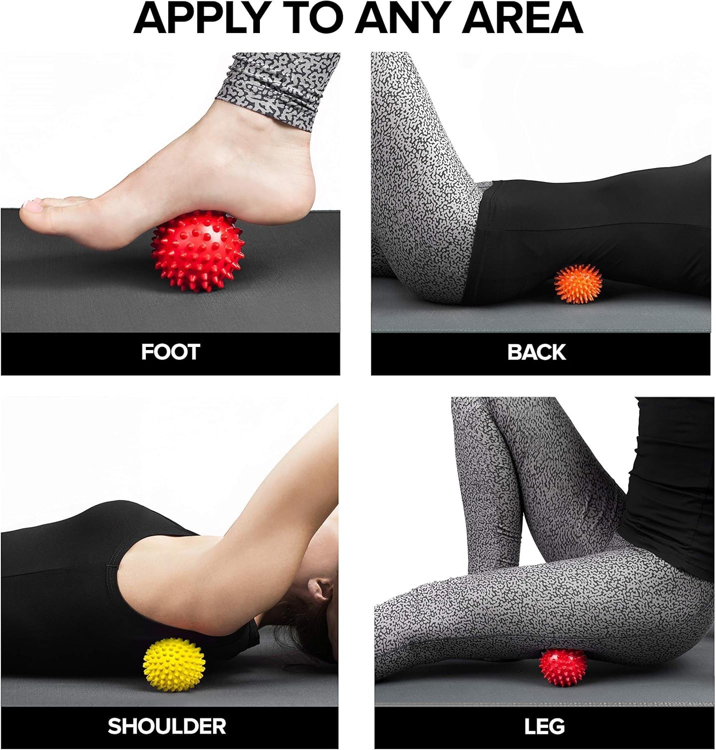 Portable Spiky Massage Balls Set – Firm, Medium, and Soft for Whole Body Relief