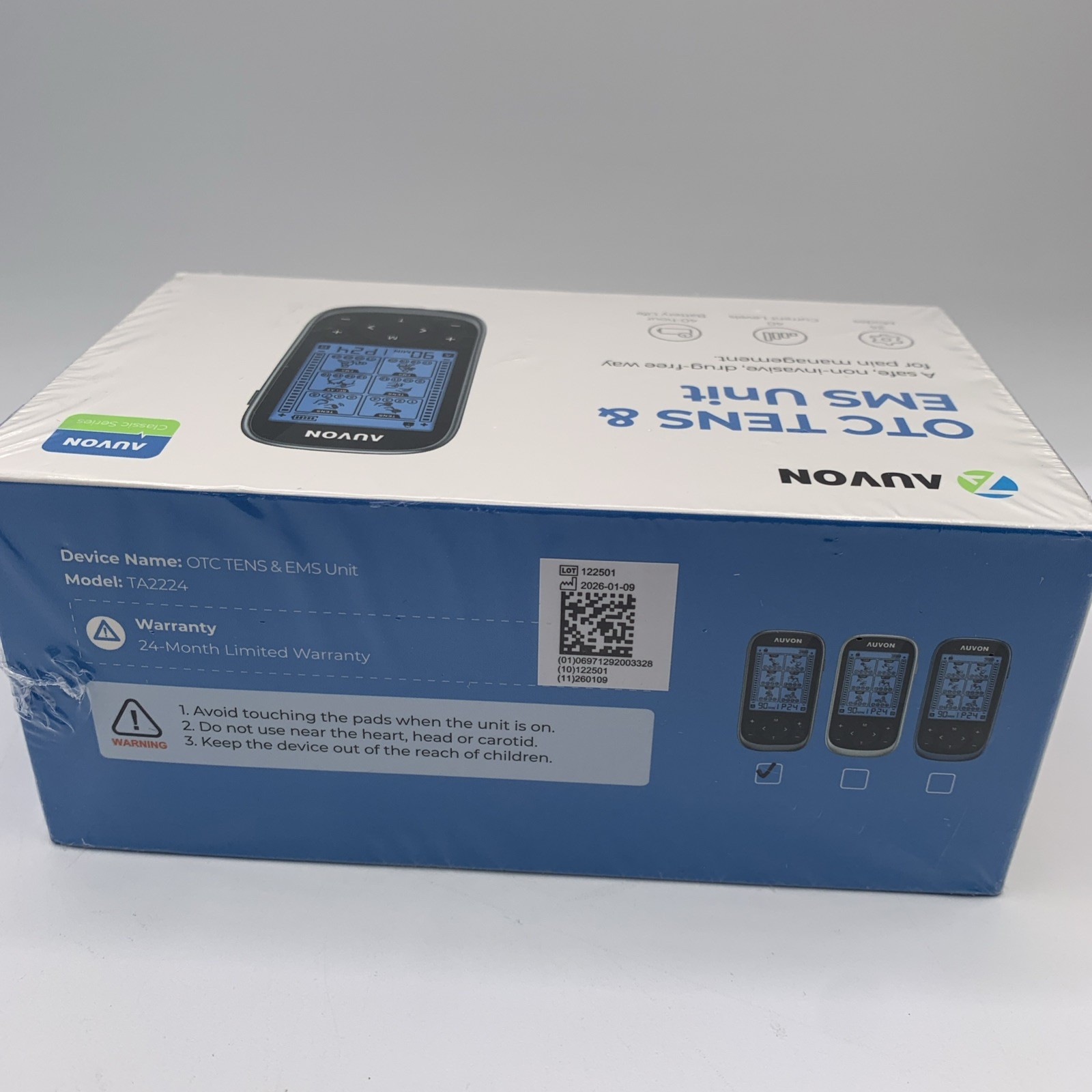 AUVON 3-In-1 TENS Unit Muscle Stimulator, EMS Massage Machine with 40 Intensitie