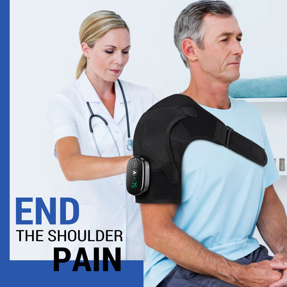 Electric Heating Vibration Shoulder Brace Joint Pain Relief Massager Wrap Belt