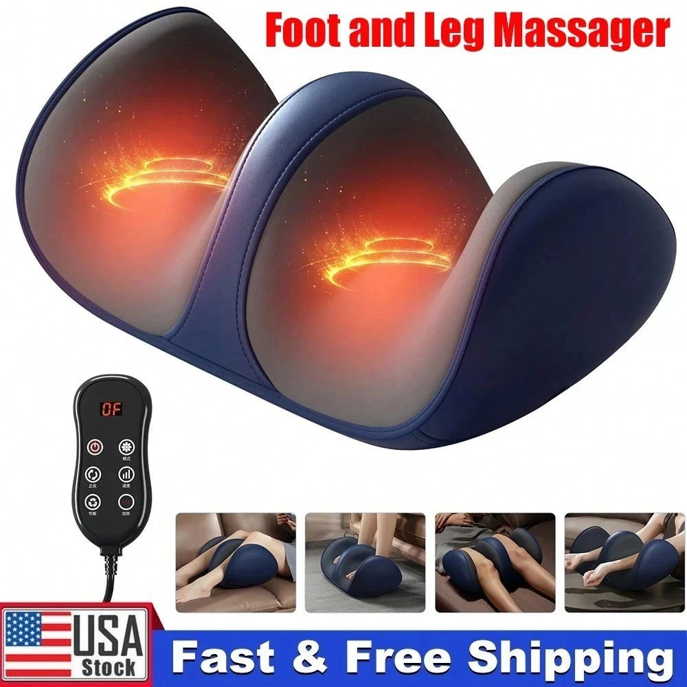 New Pro Shiatsu Foot Massager Heat Compact Calf Leg Pain Relief Relaxation