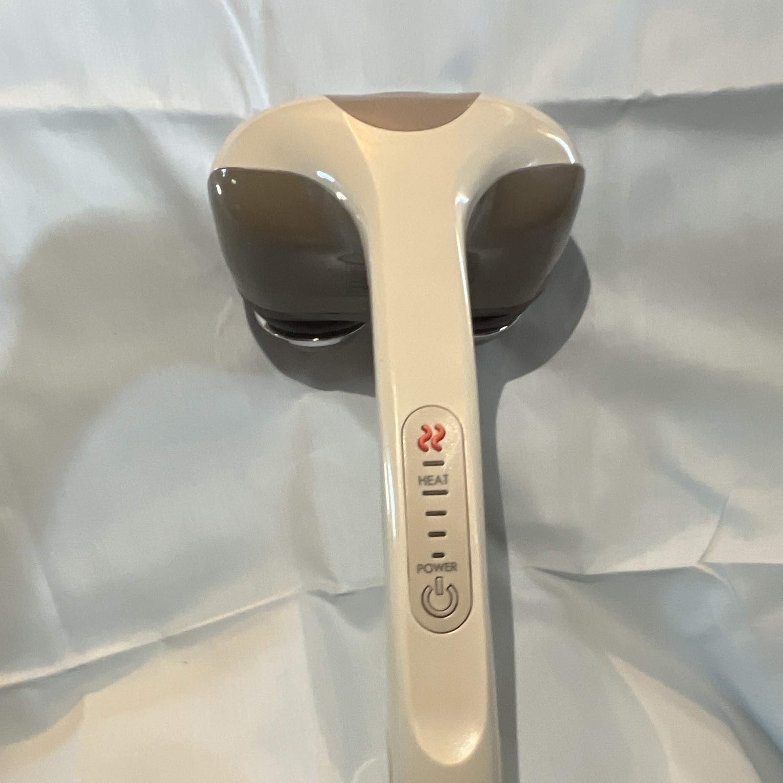 HoMedics HHP-520H Heated Vibrating Handheld Massager 2 Heads Beige/Gray