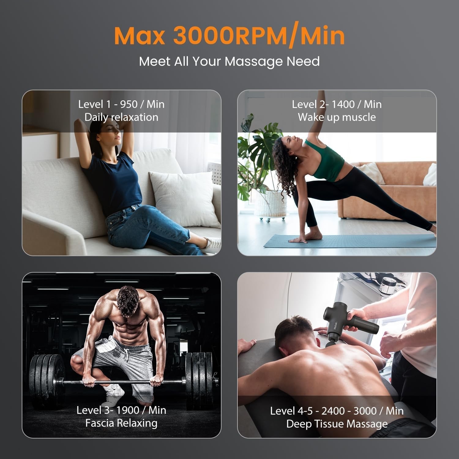 Massage Gun Deep Tissue Percussion Handheld Muscle Therapy Sport Tool