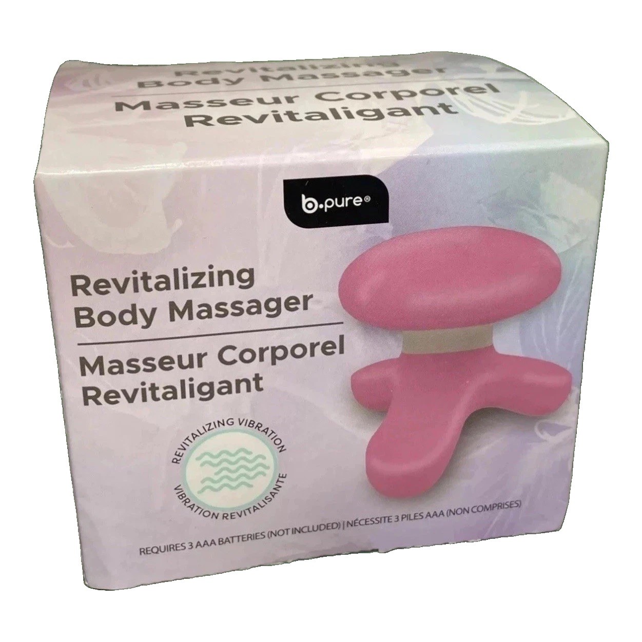 B Pure Revitalizing Vibration Body Massager Pink New Free Shipping