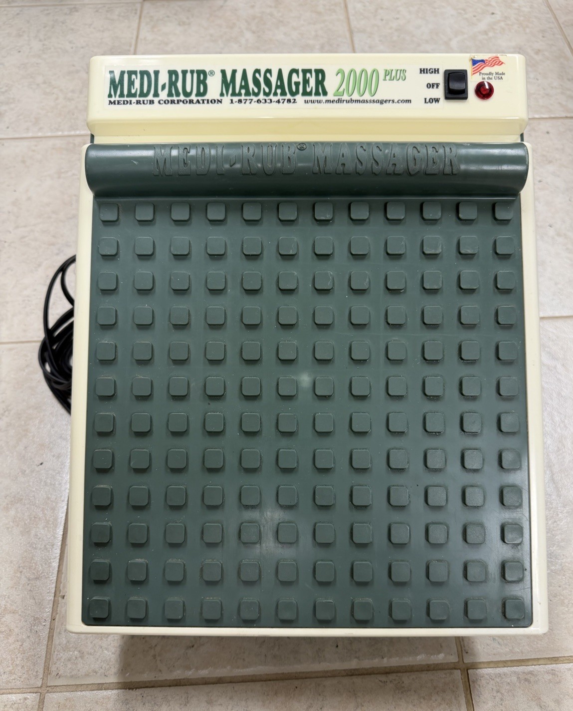 Medi-Rub Massager 2000 Plus MR-3F Vibrating Foot Massager Medi Rub Made In USA