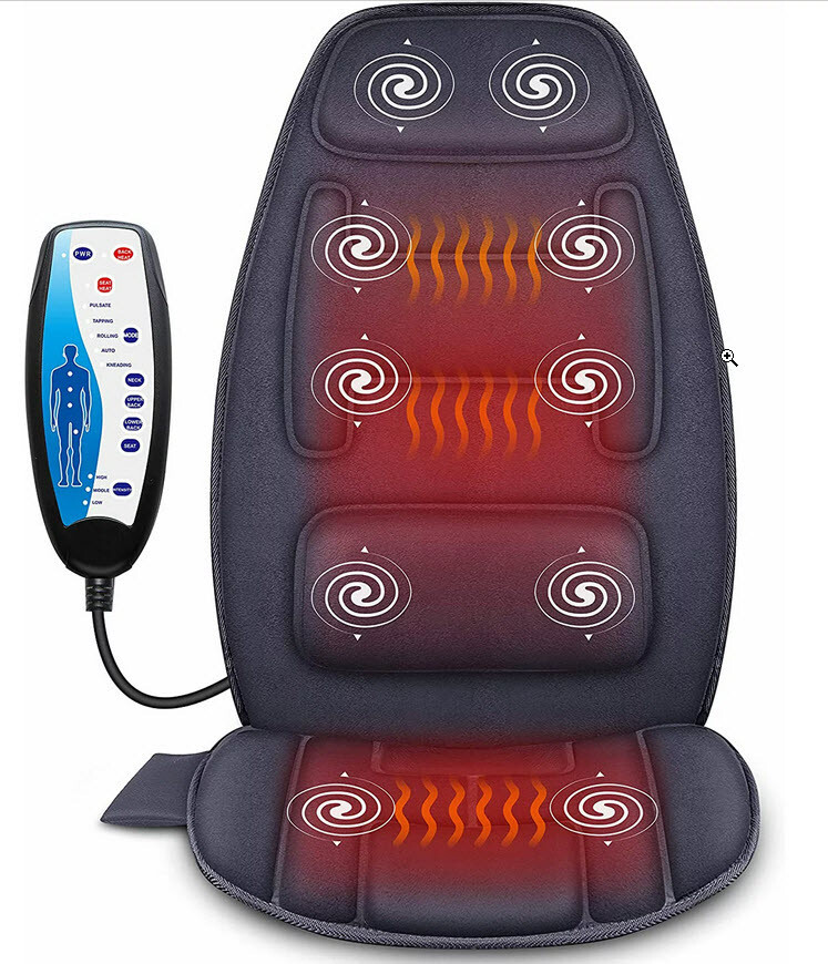 Comfort Massage Seat Cushion Heat Motor Chair Car Truck Home Pad Back Neck Body