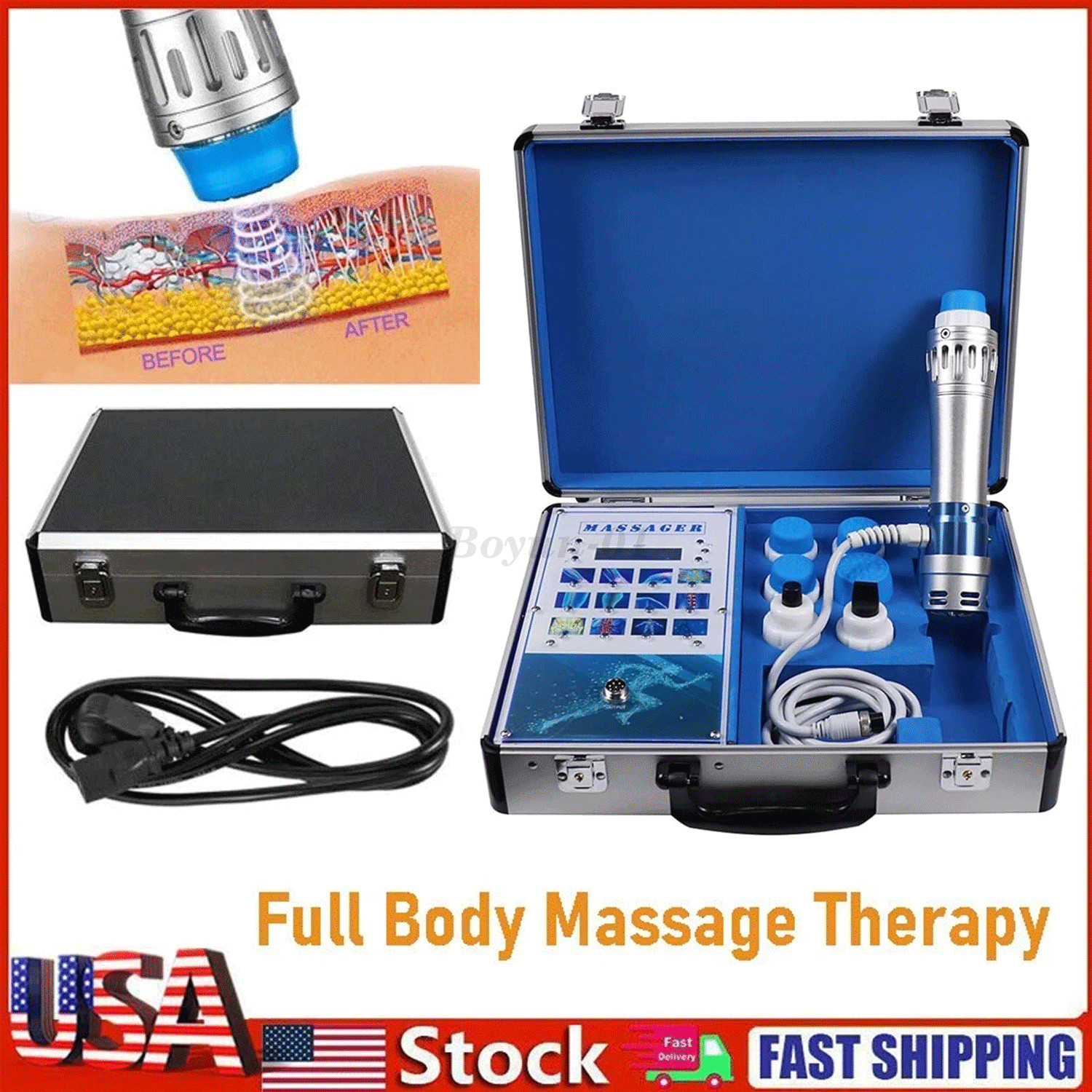 Handheld Focused Shockwave Therapy Machine Body Relax Muscle Relief Ed Massage