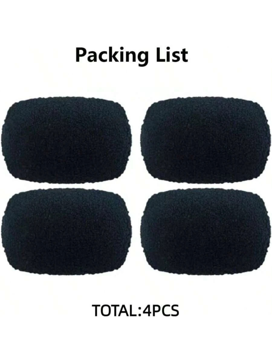 4Pcs Black Massager Cover Soft Fleece Pad Washable Reusable