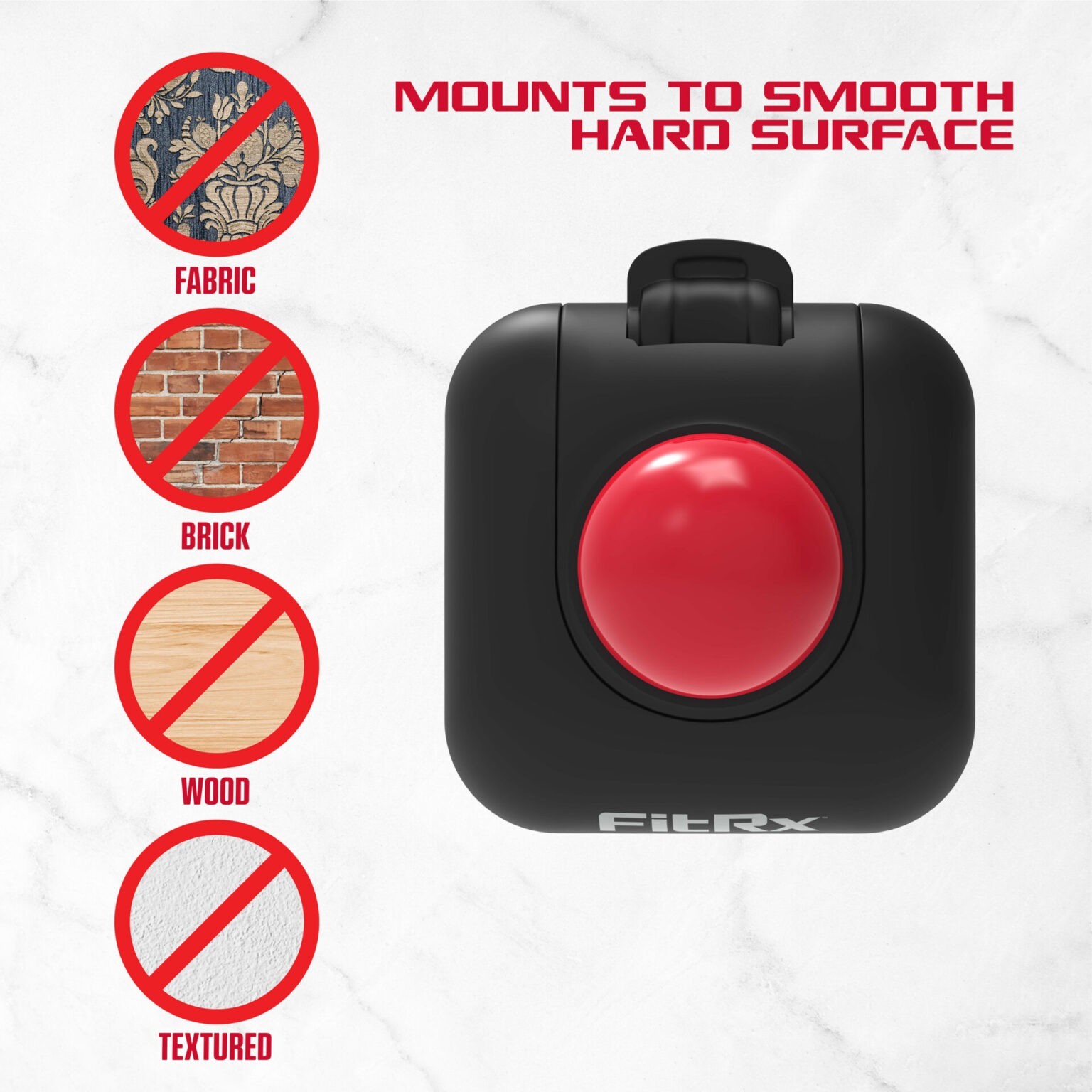 Fitrx Mountable Massage Ball Back Roller with Suction Cup Clamp