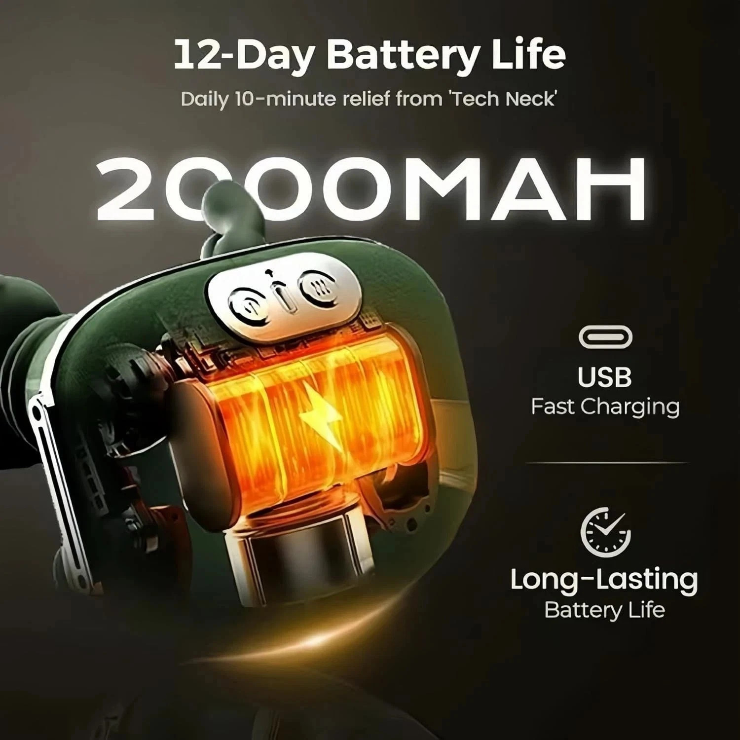 Electric Neck & Shoulder Massager with Heat Shiatsu 4D Kneading Pain Relief TOP