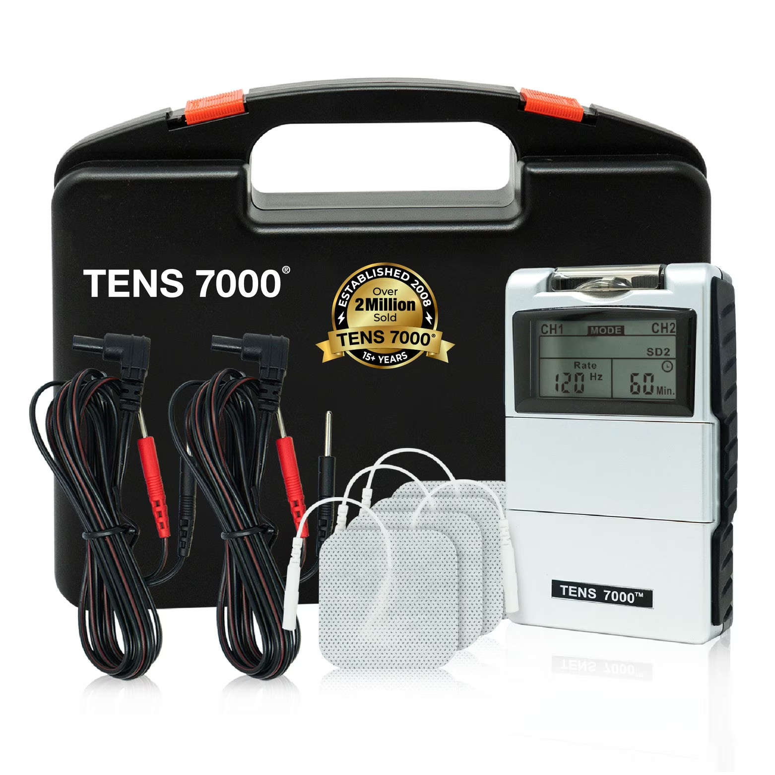 TENS 7000 2nd Edition Digital TENS Unit + Full Kit Accessories for Pain Relief