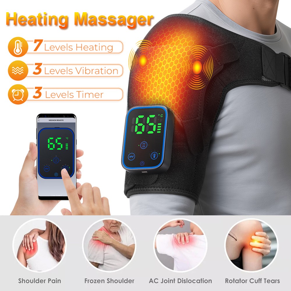 Electric Heated Shoulder Massager Arthritis Pain Relief Warm Therapy Pad Brace