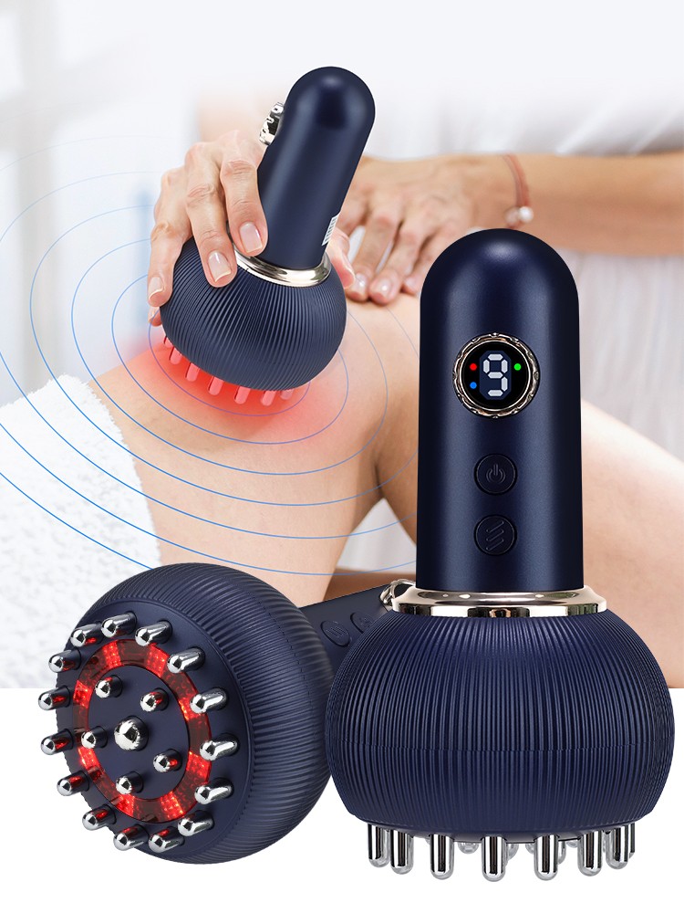 Electric Meridian Brush Red Light Microcurrent Massager for Legs Arms Full Body
