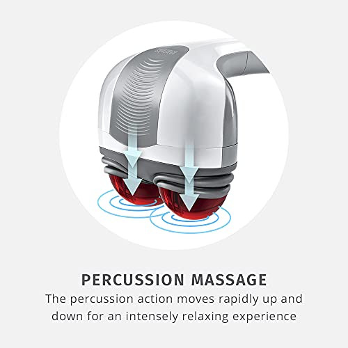 HoMedics Percussion Action Massager with Heat | 1 Count (Pack of 1), White