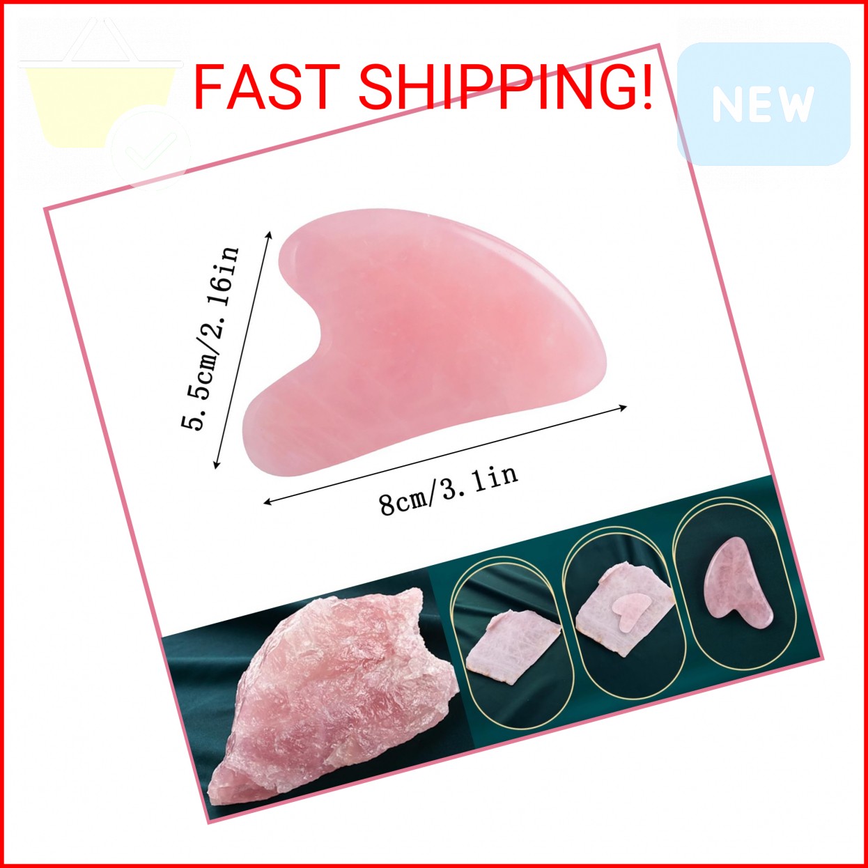 YAMHOHO Gua Sha Jade Stone Gua Sha Massage Tool, Guasha Tool for Face and Body S
