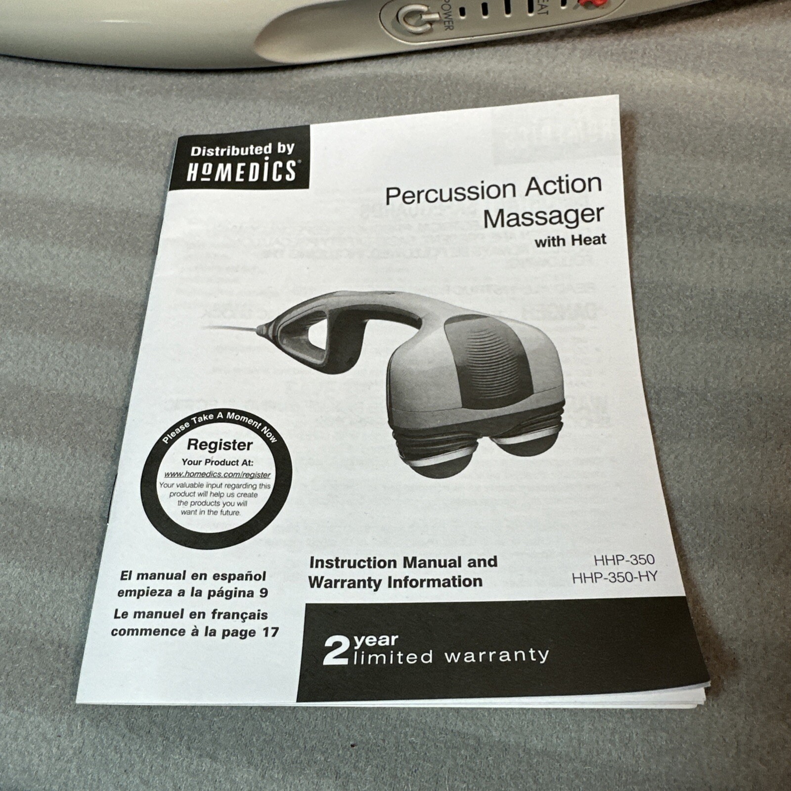 Homedics Dual Node Percussion Massager With Heat Model HHP-351H COMPLETE