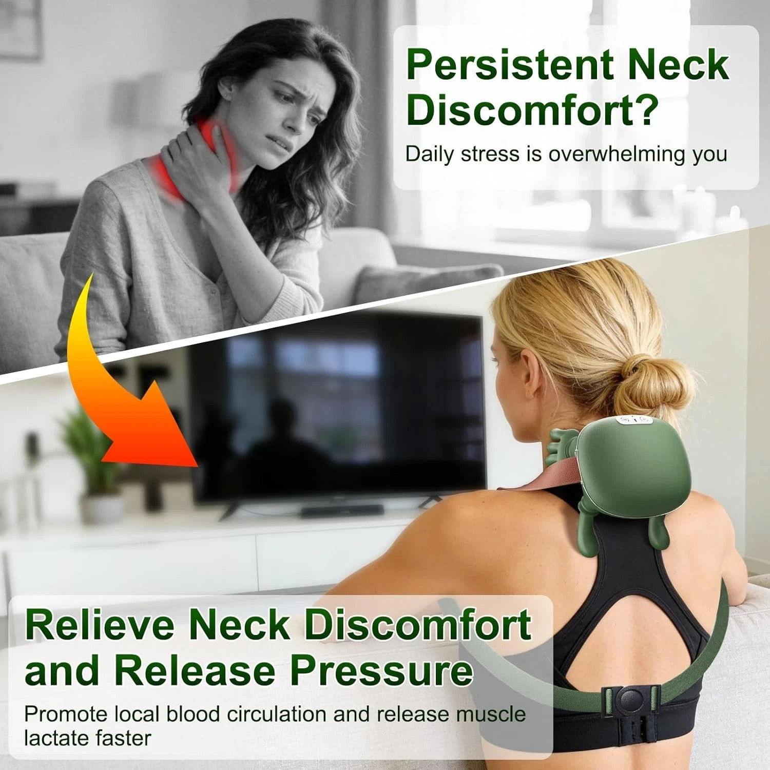 4D Bionic Neck Shoulder Massager Deep Kneading Heat Therapy