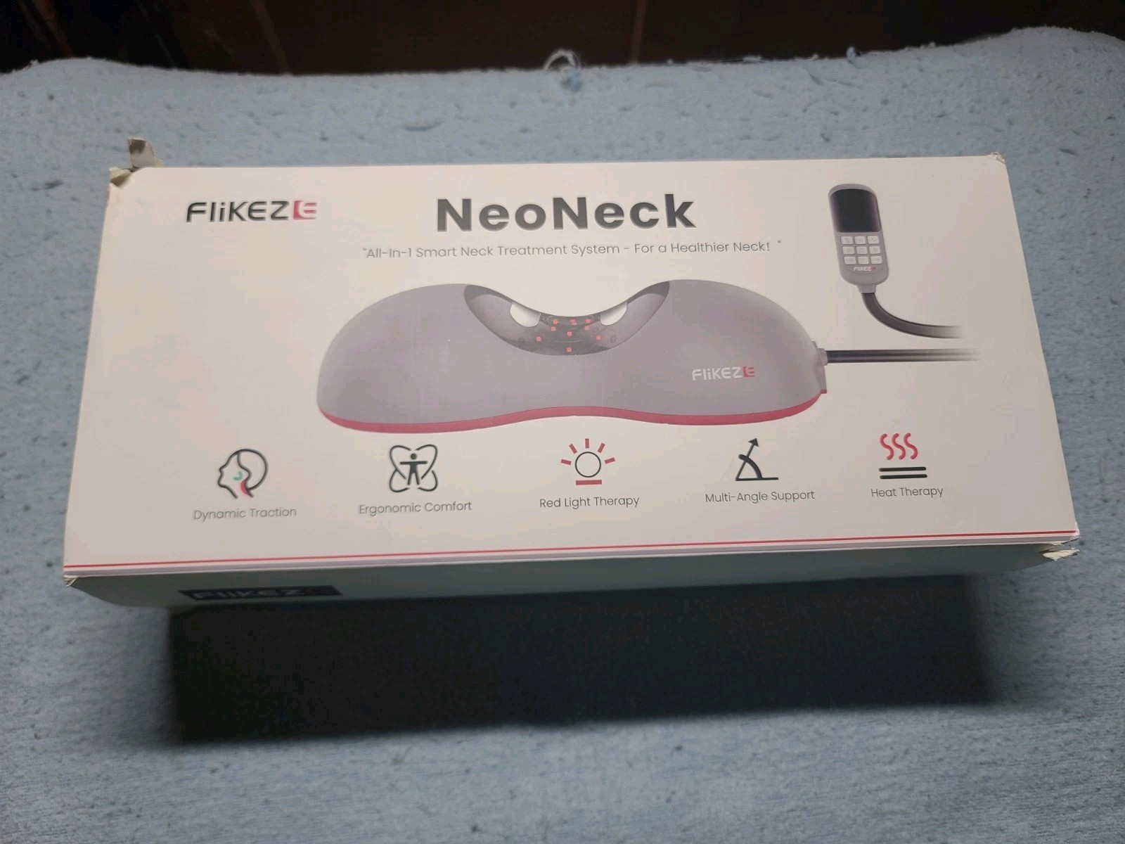 Flikeze NeoNeck Smart Neck Treatment Red Light Therapy Heat Traction Device NOB