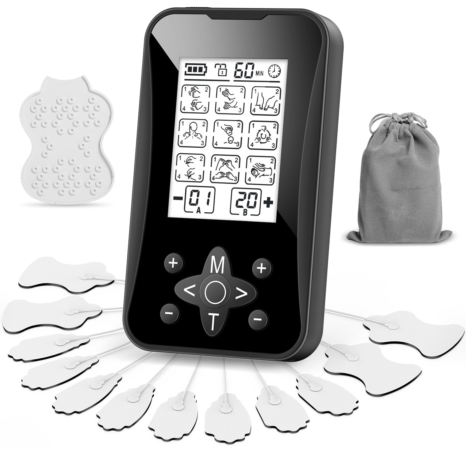 TENS Unit Muscle Stimulator 36 Modes, Rechargeable Dual Channel TENS Machine …