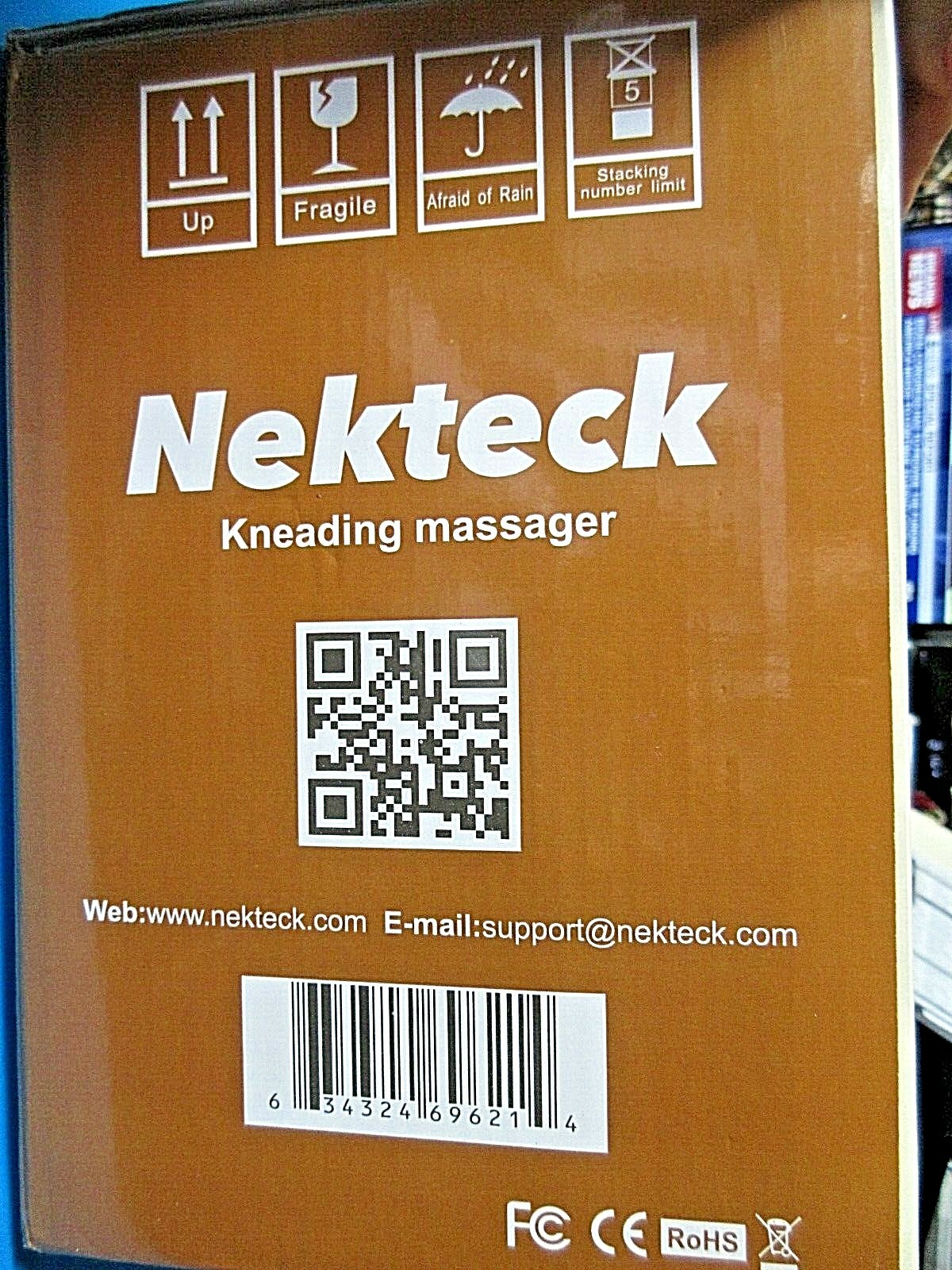 NEKTECK SHIATSU Kneading Massager w Heat Function 8 MASSAGE ROLLERS LMS-801 NEW