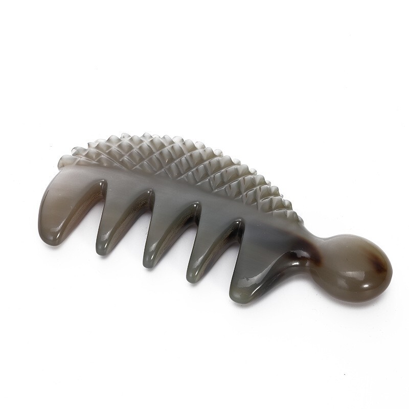 China Health Care Yark Horn Scraping Plate Hedgehog Gua Sha Board Massage Comb