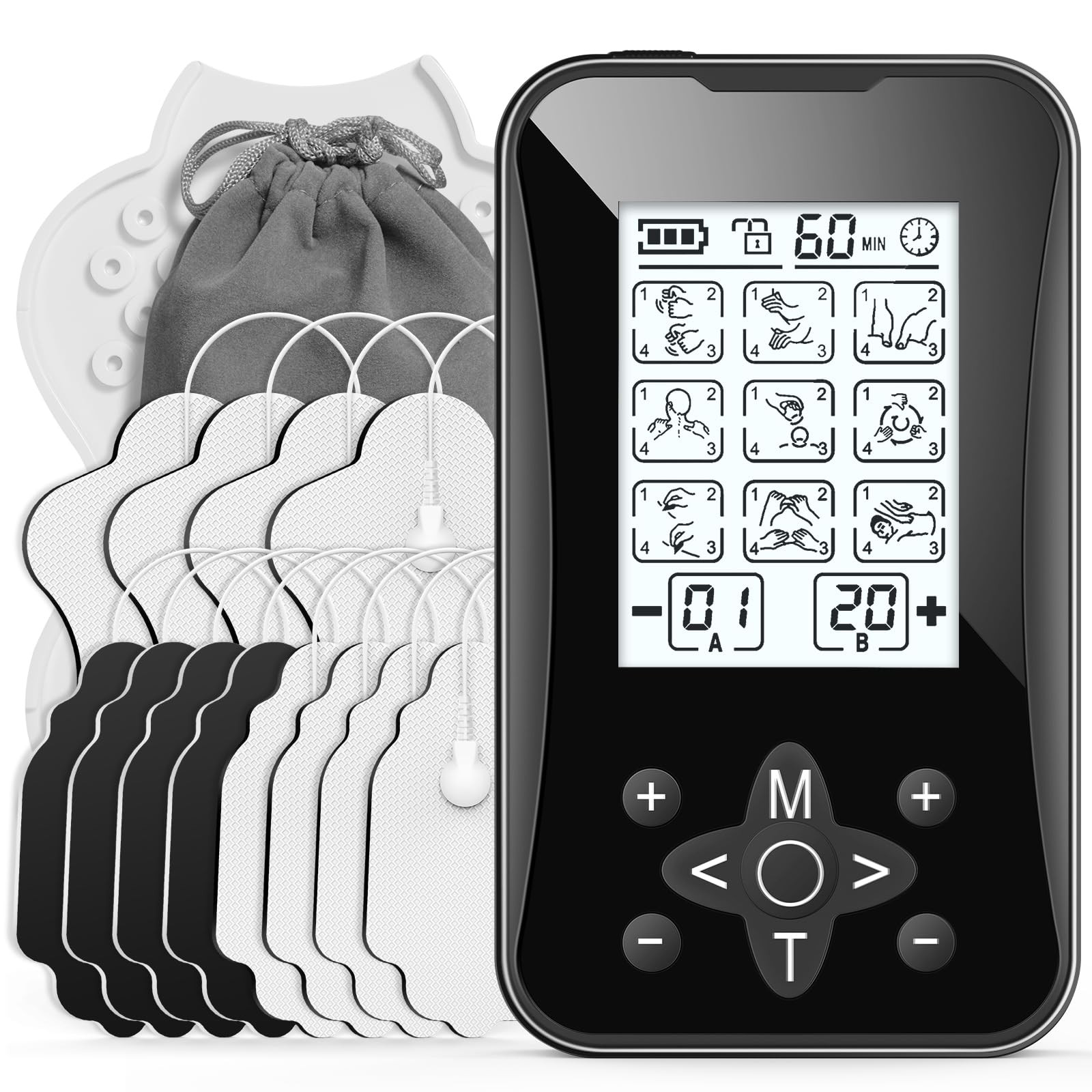 TENS Unit Muscle Stimulator 36 Modes, Rechargeable Dual Channel TENS Machine …