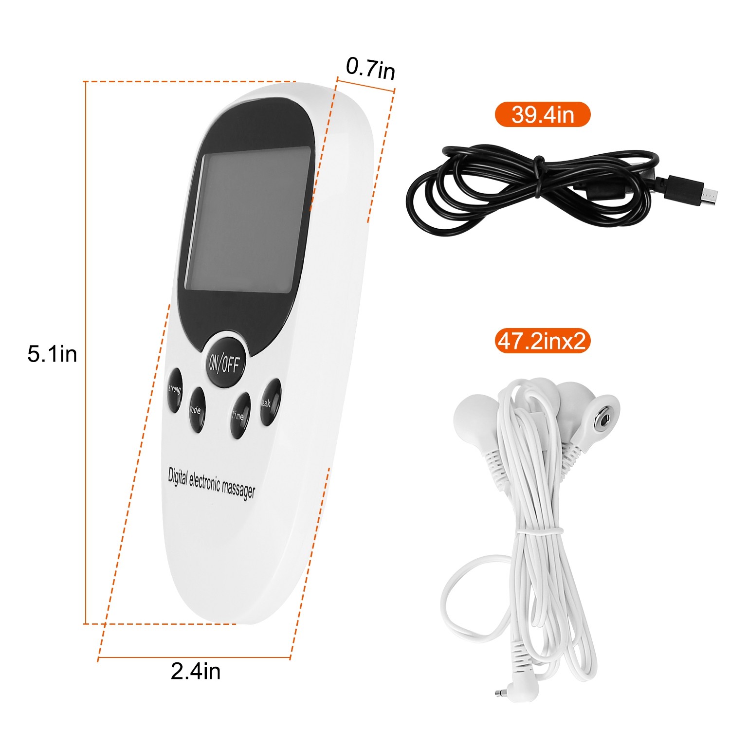 Tens Massager Electric Muscle Stimulator Dual Channels With 8 Electrode Pads