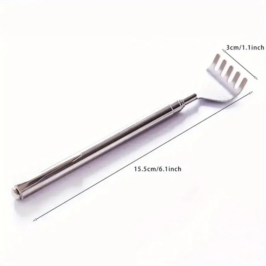Compact Telescopic Back Massager – Portable Extendable Stainless Steel, Ideal Bi