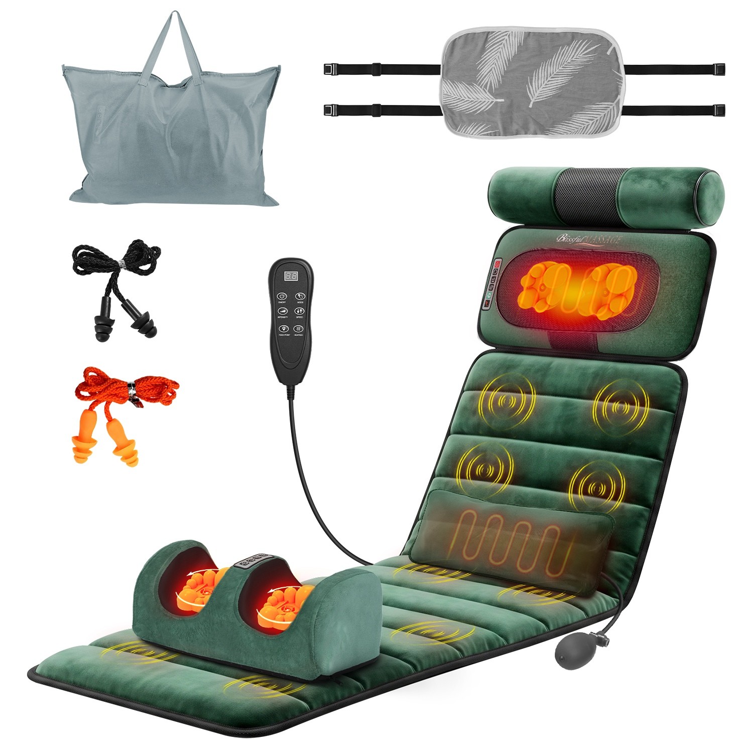 Full Body Massage Mat w/ Heat Deep Tissue Pain Relief for Relaxation Home Office
