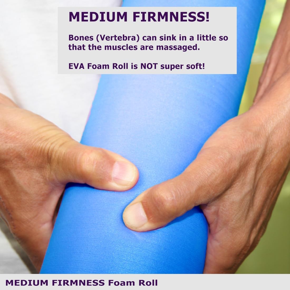 Foam Roller Back Leg Muscle Pain – Small Size Hard Density EVA Muscle Recover…