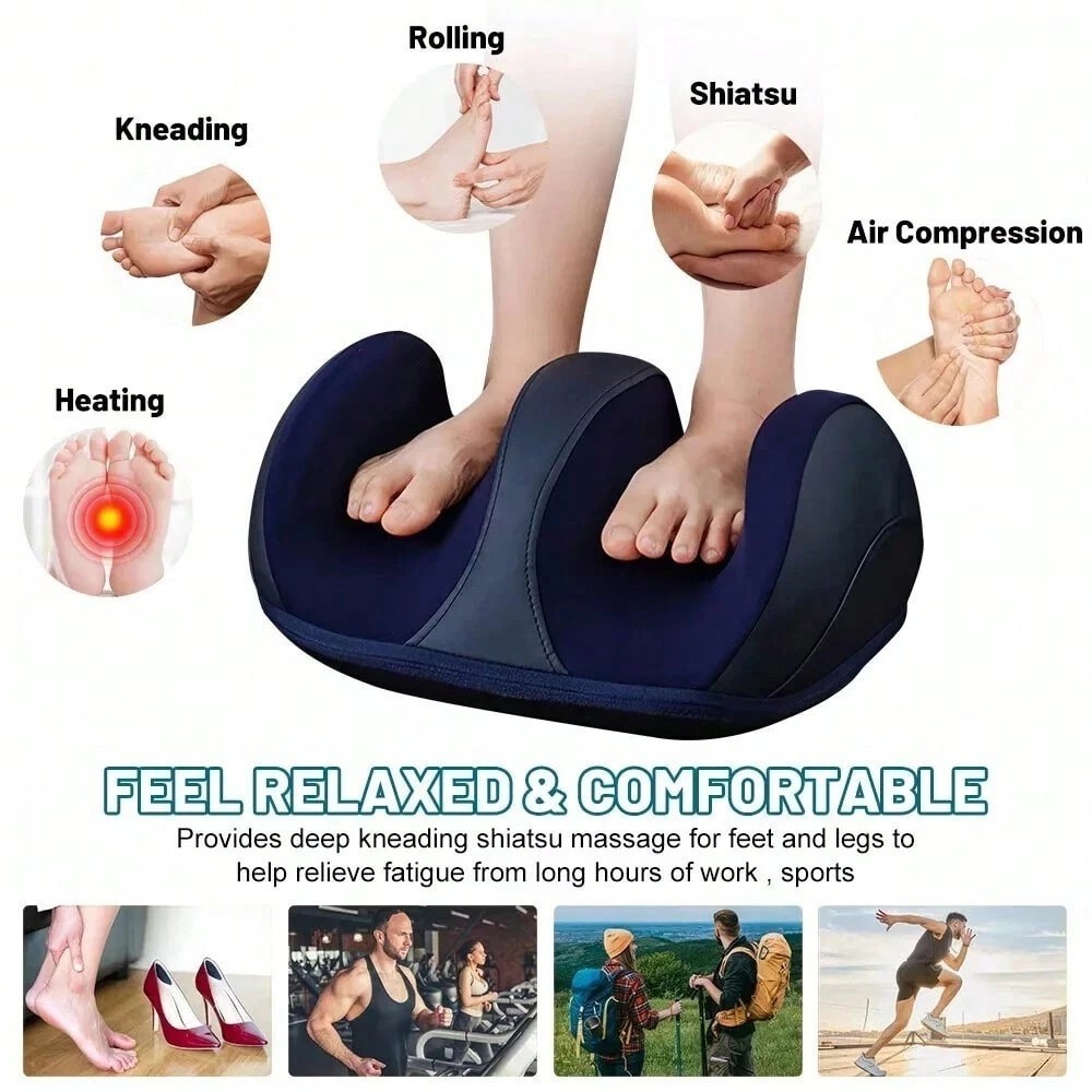 New Pro Shiatsu Foot Massager Heat Compact Calf Leg Pain Relief Relaxation