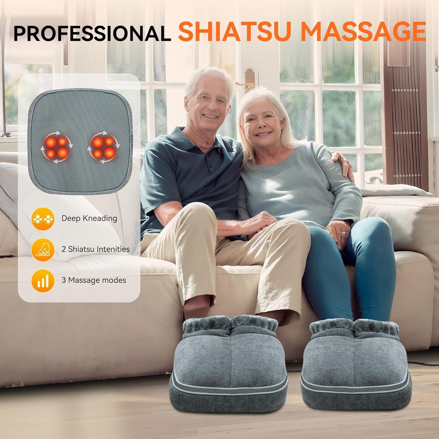 Multi-Functional Heated Foot Massager – Shiatsu Relief for Neuropathy, Size 13