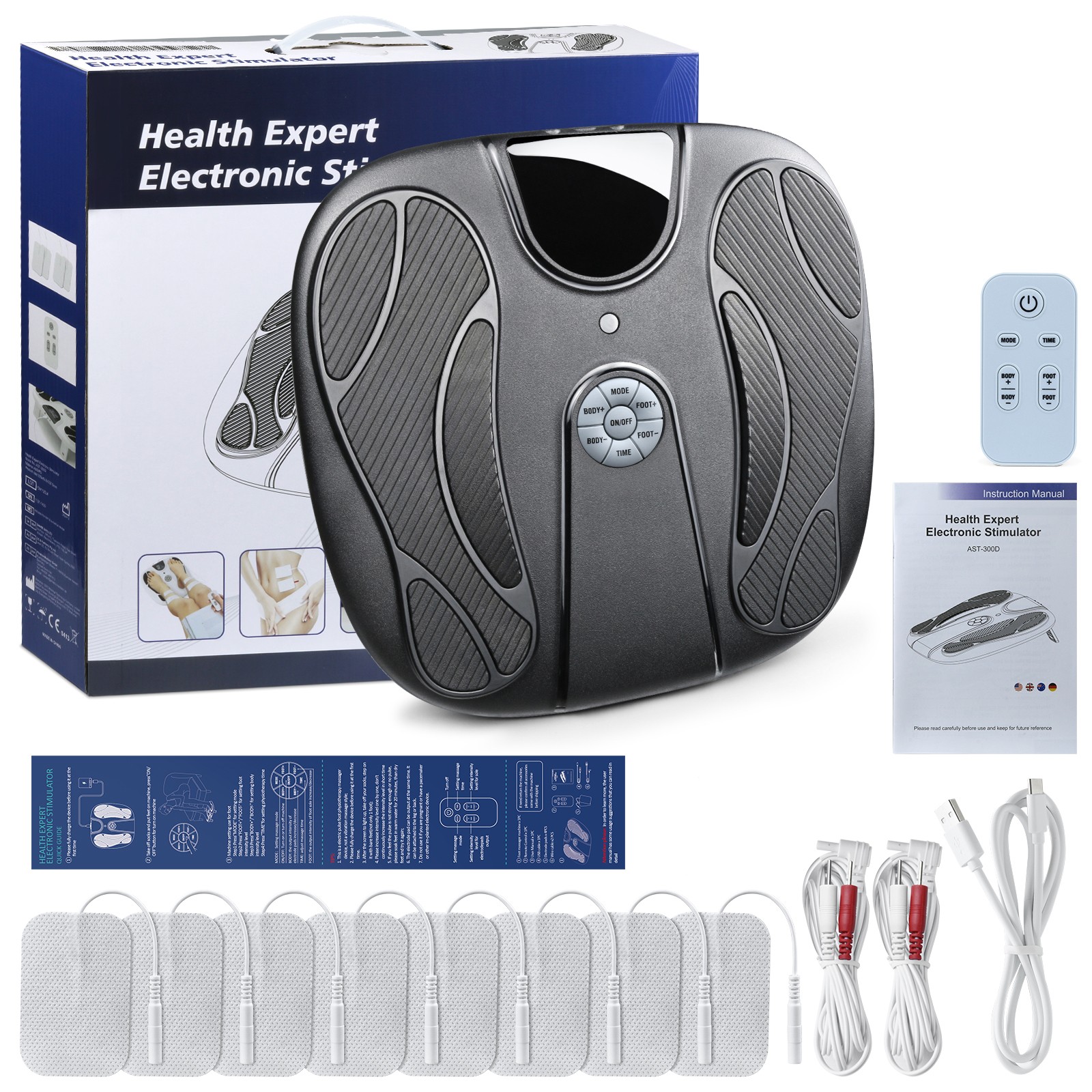 Rechargeable EMS Foot Circulation Massager Muscle Stimulator for Body Feet Pain