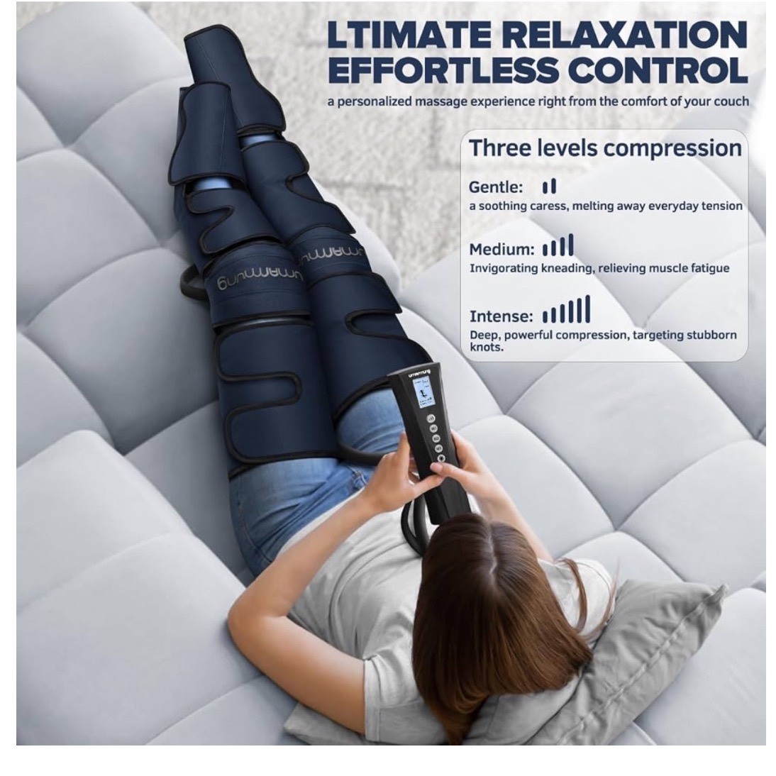 Umarmung Air Compression Leg Massager with Heat LF-FT005 One Size New In Box